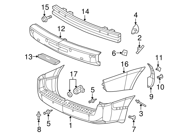 Genuine GM Bumper Cover Bracket 10306162