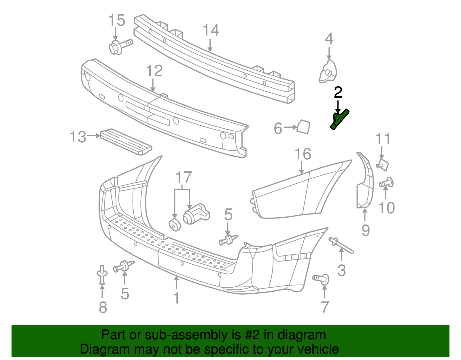 Rear Bumper Fascia Bracket - GM (10306162)