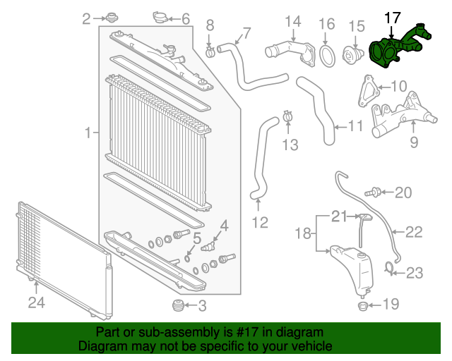 20052018 Toyota Thermostat Housing 163230P030 Toyota Parts Center