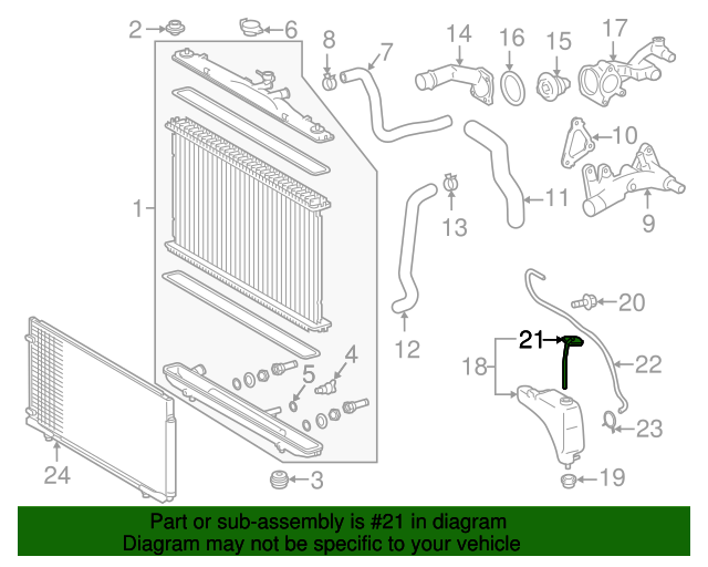 20112020 Toyota Sienna Engine Coolant Reservoir Cap 164050P040