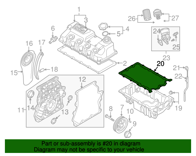 20022008 Mini Cooper Oil Pan Gasket 11131487221 BMW Parts