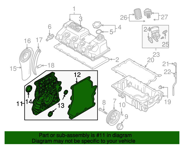 20022008 Mini Cooper Timing Cover 11142463752 MINI Parts