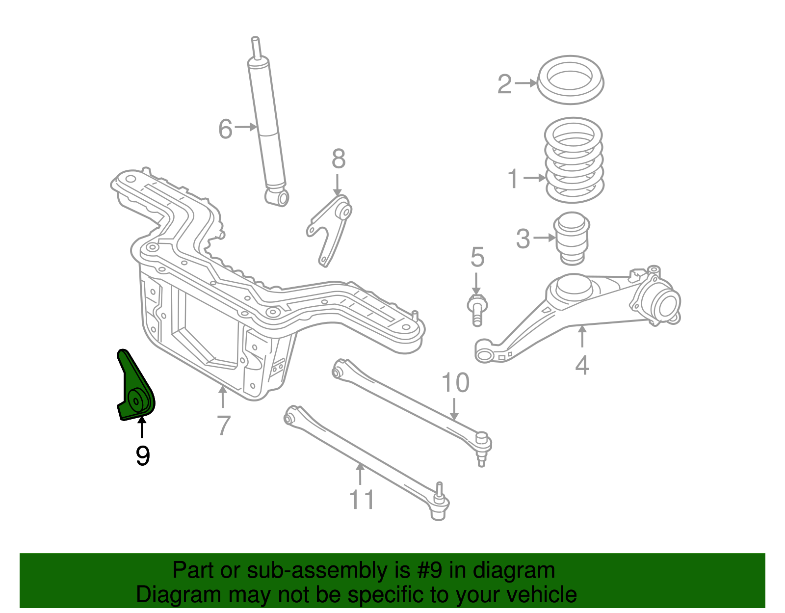 Rear Cross-Member Bracket - Ford (YL8Z-4K205-AA)