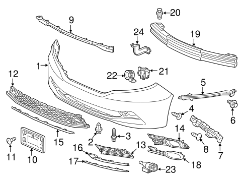 Bumper & Components - Front for 2016 Honda Odyssey Genuine Honda Parts