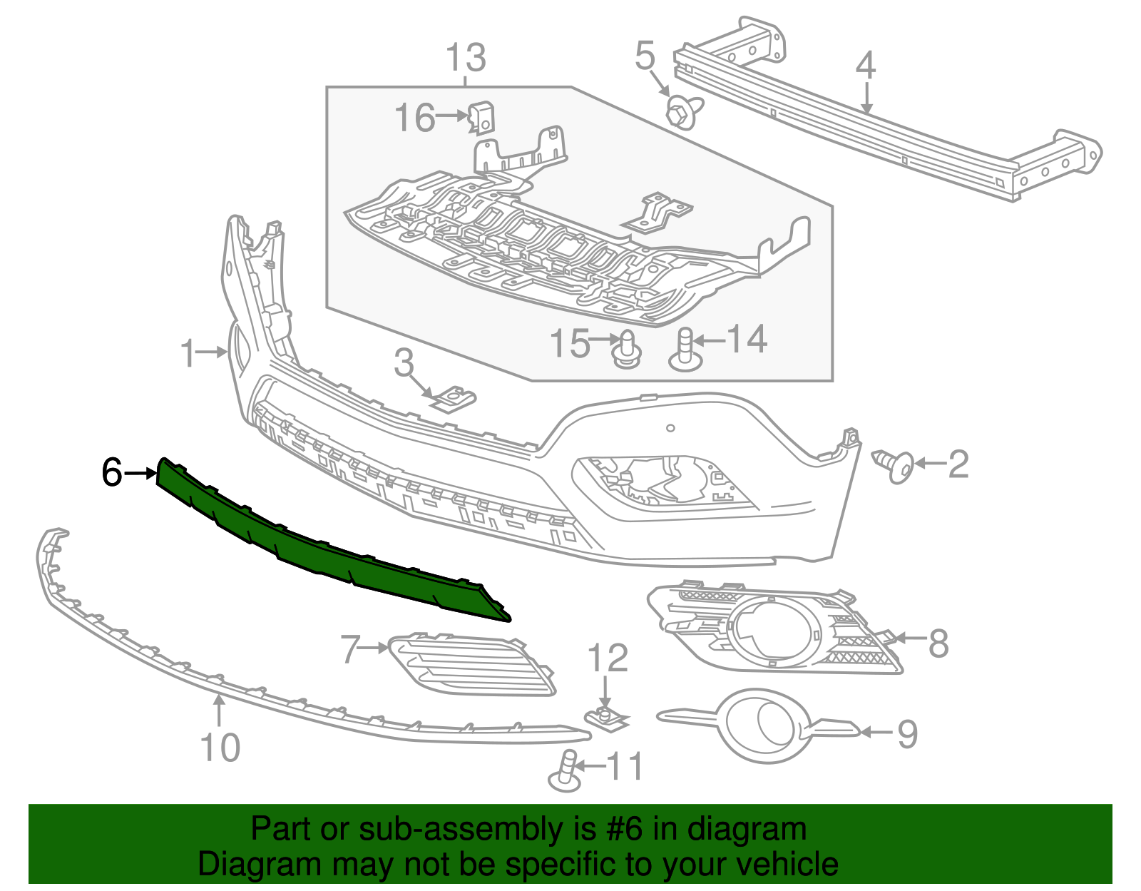 Front Bumper Fascia Skid Plate - GM (95276671)
