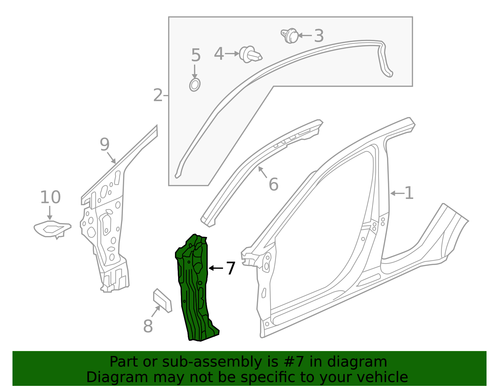 63130-T7W-A10ZZ - 2019-2022 Honda HR-V - Stiffener R Front Pillar ...
