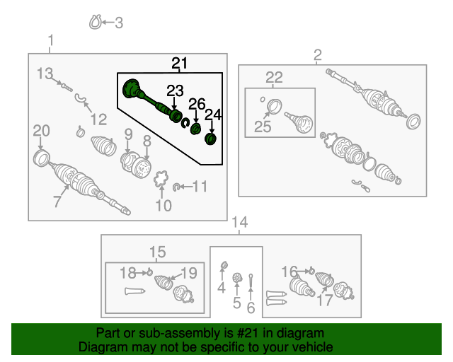 4304933050 Cv Intermediate Shaft 19992003 Lexus RX300 MyLexusParts