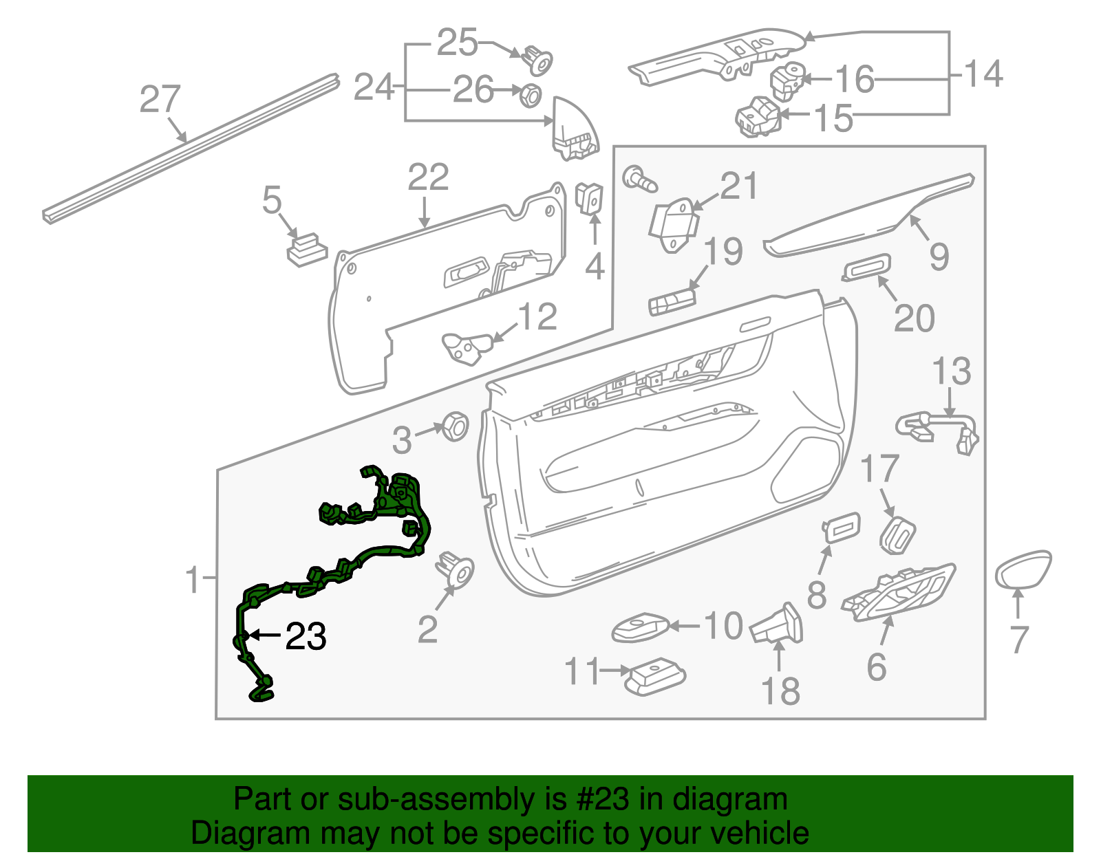 Front Driver Side Door Wiring Harness - GM (84012160)