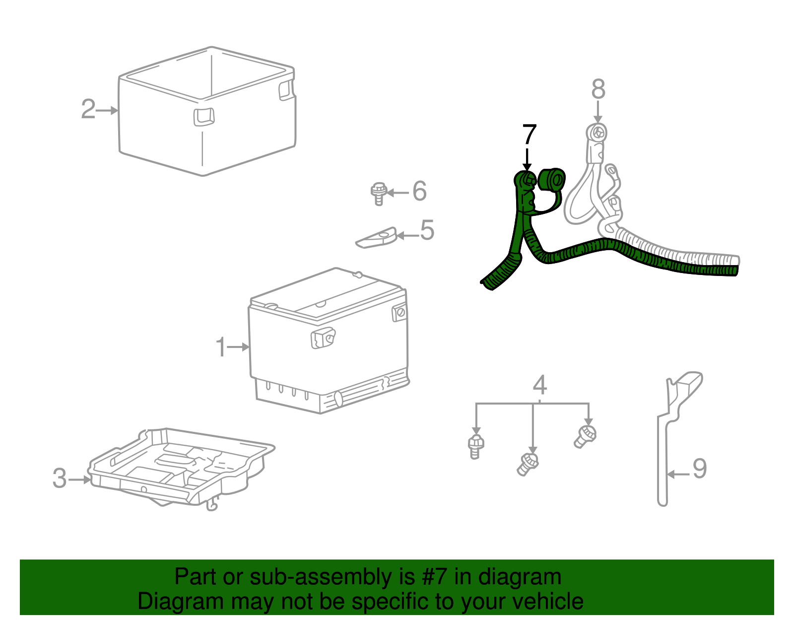 Cable Assembly, Eng Gnd(27"Long) - GM (12157060)