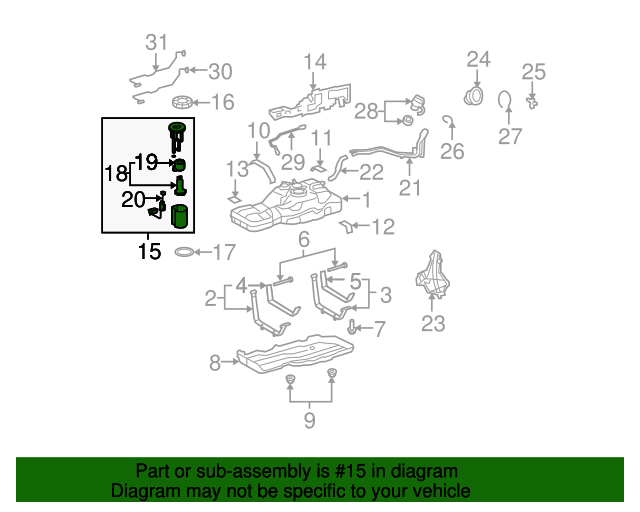 7702035171 Fuel Pump Assembly 20102014 Toyota FJ Cruiser OEM