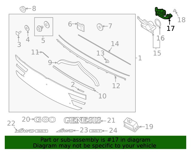 99240-BU500 OE Backup Camera Replacement For Hyundai Elantra 2021 2022, GreenYi Reverse Rear Park Assist Camera Replaces 99240-AA100, 99240B