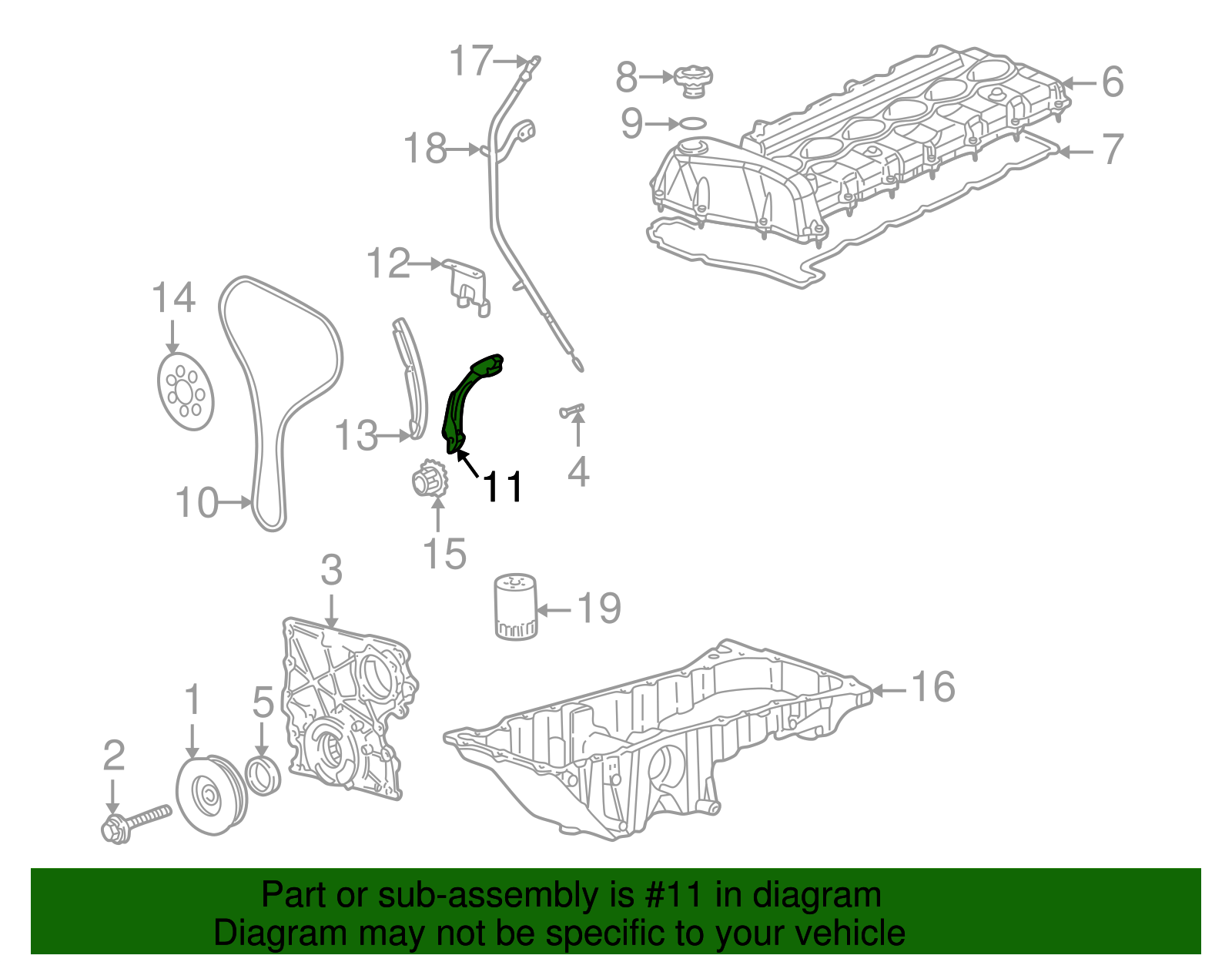 Engine Timing Chain Guide - GM (12590962)