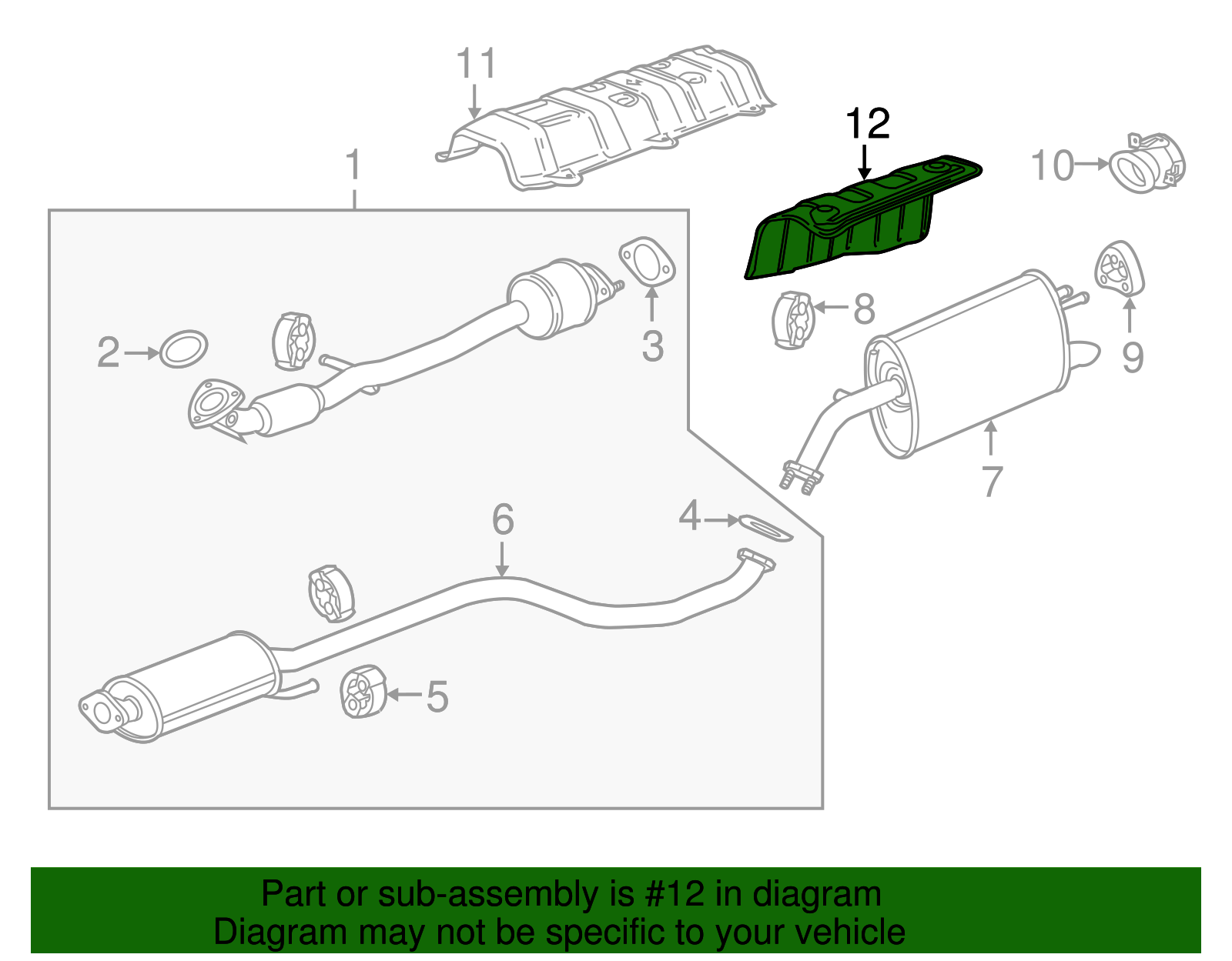 Exhaust Muffler Rear Heat Shield - GM (96819230)