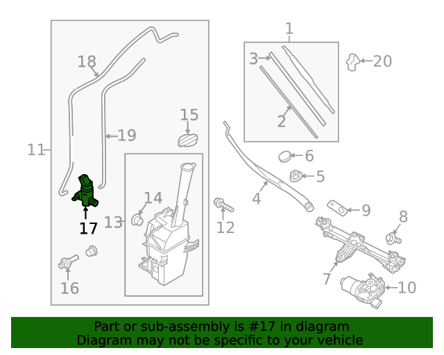 Kia 20152021 Kia Washer Pump 98510A9000 KIA Parts Hub Kia parts