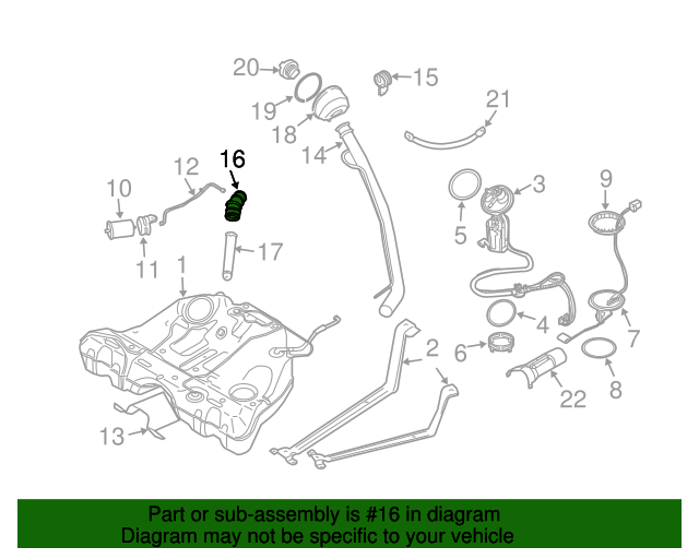 19992014 Volvo Fuel Filler Neck 9141423 Volvo Cars Gilbert Parts