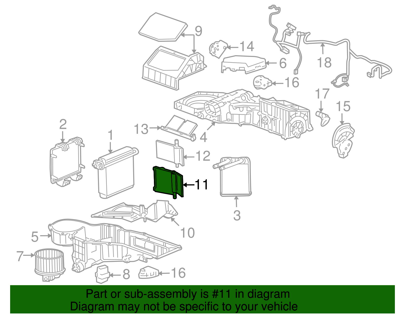 Passenger Side HVAC Temperature Valve - GM (89018307)