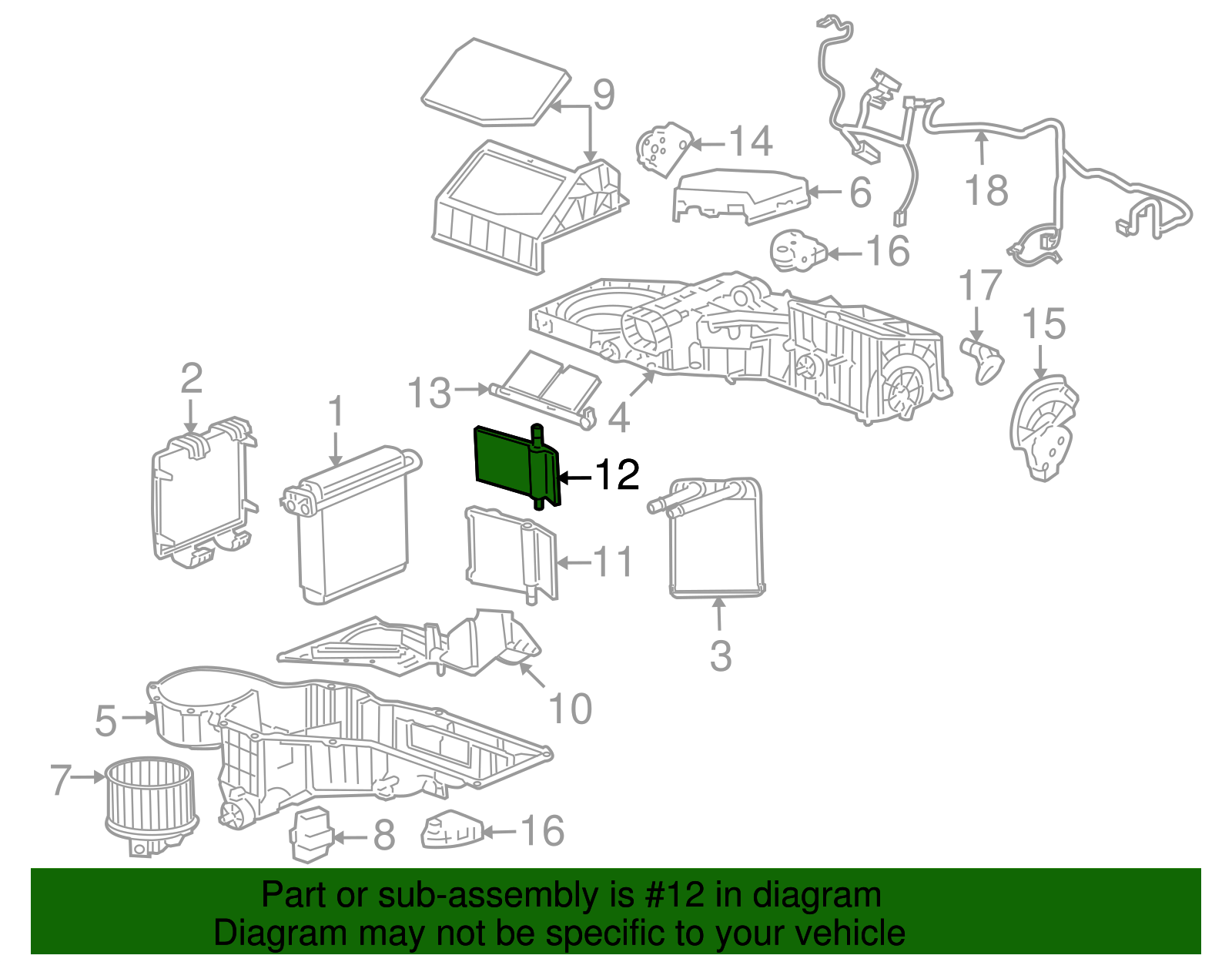 Driver Side HVAC Temperature Valve - GM (89018306)