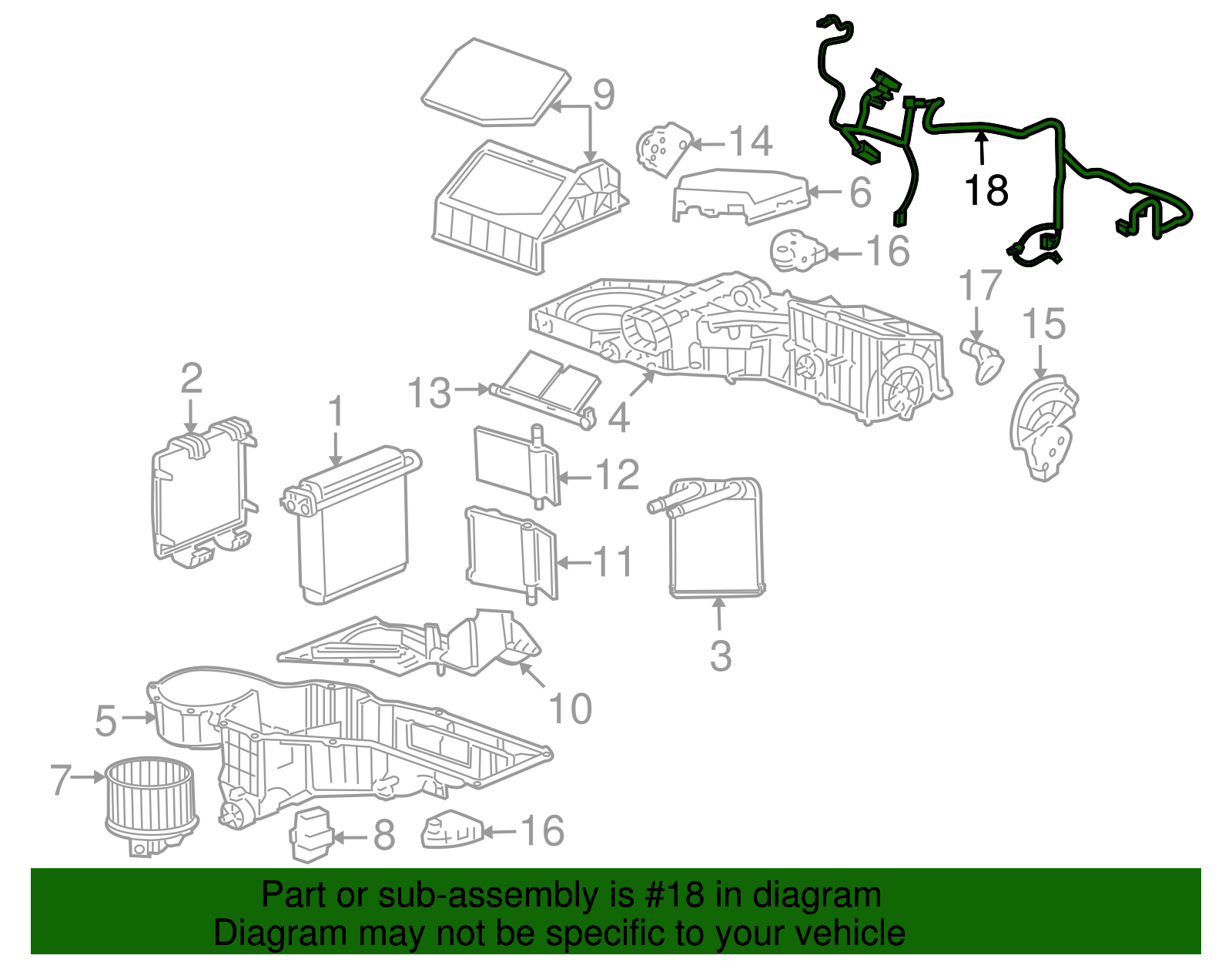 Air Conditioning Module Wiring Harness - GM (20834824)
