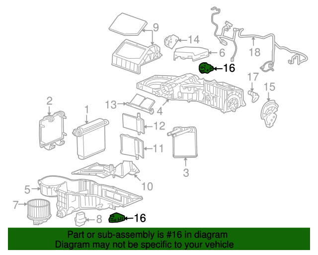 20032014 GM Heating and Air Conditioning Panel Mode Door Actuator