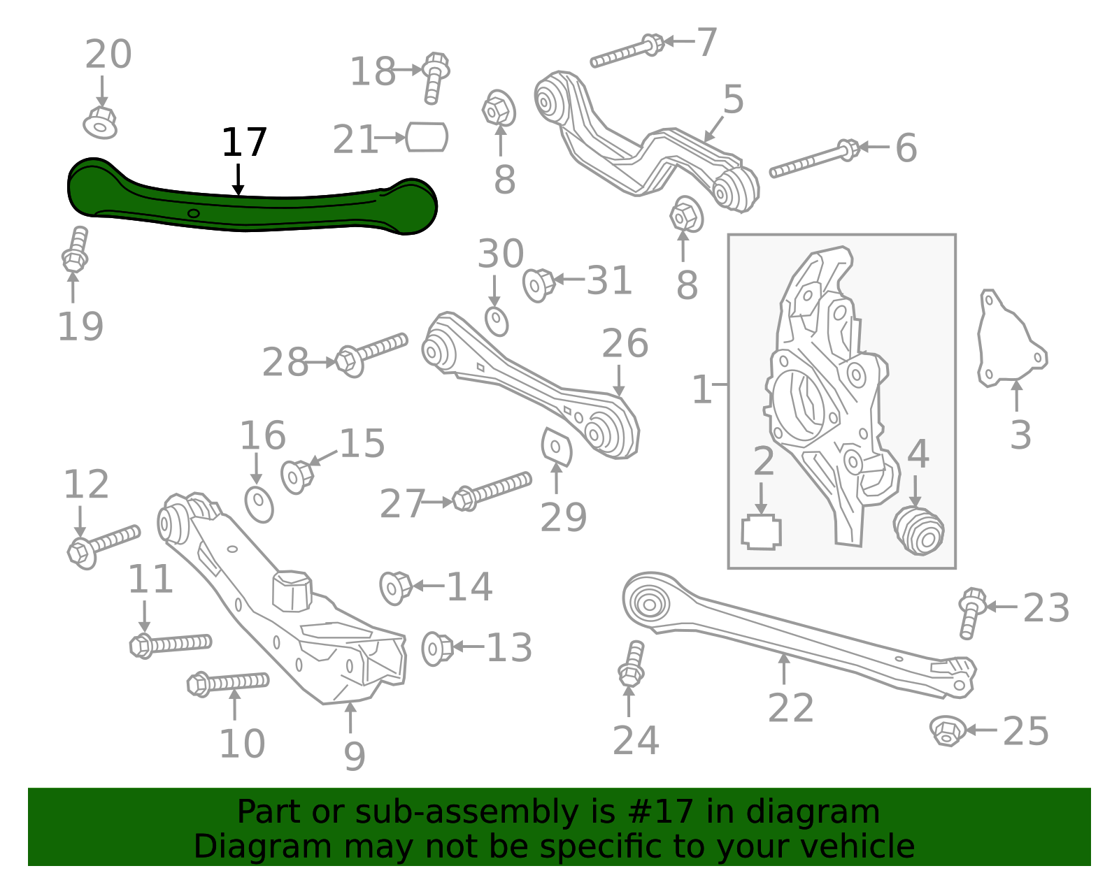 Rear Driver Side Suspension Upper Trailing Link - Cadillac (84131342)