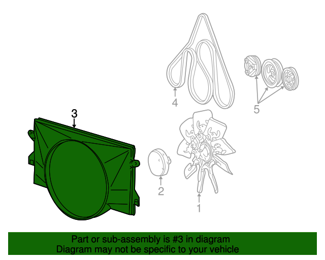 19972016 Ford Fan Shroud 5C2Z8146BA Varsity Ford