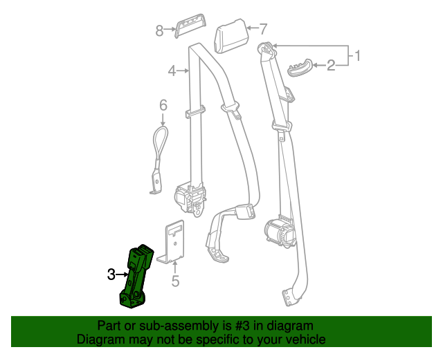 20142020 GM Seat Belt Receptacle 19300848