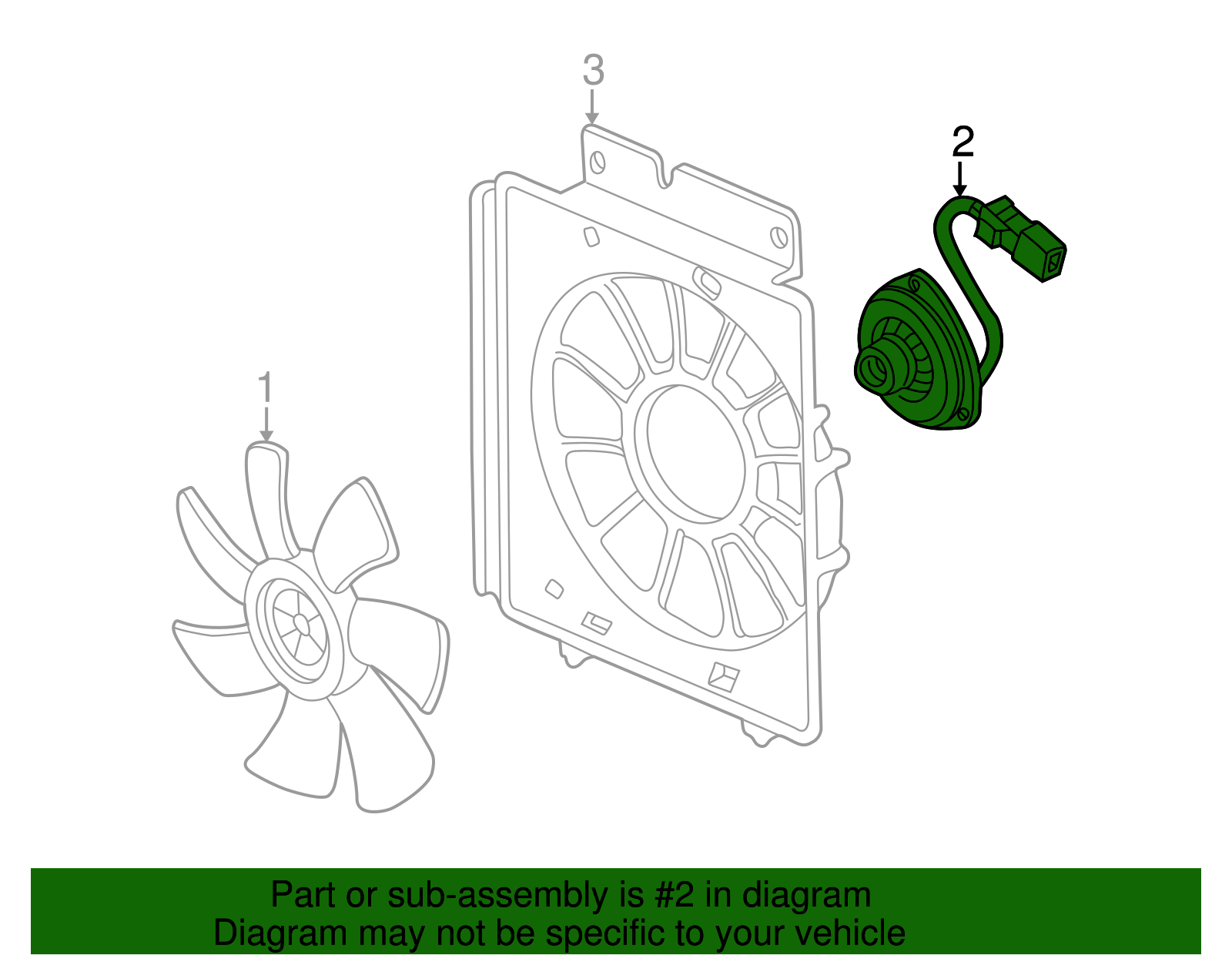 38616-RNA-A01 A/C CONDENSER FAN MOTOR-R 7 Blade Fan 06-11 Civic 1.3L 1
