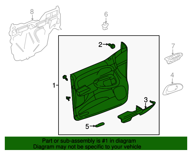 2005 GMC Door Trim Panel 15776661 GMPartsNow