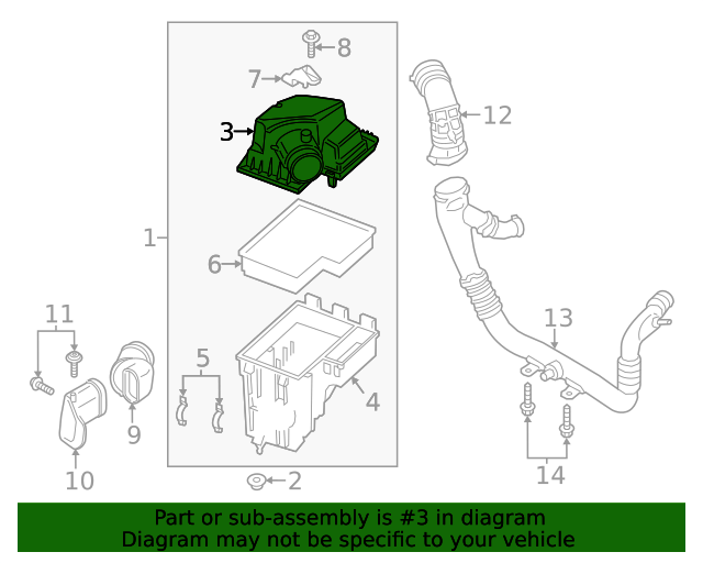 Ford LK4Z9661B Air Filter Housing 2020 Ford OEM Ford Parts