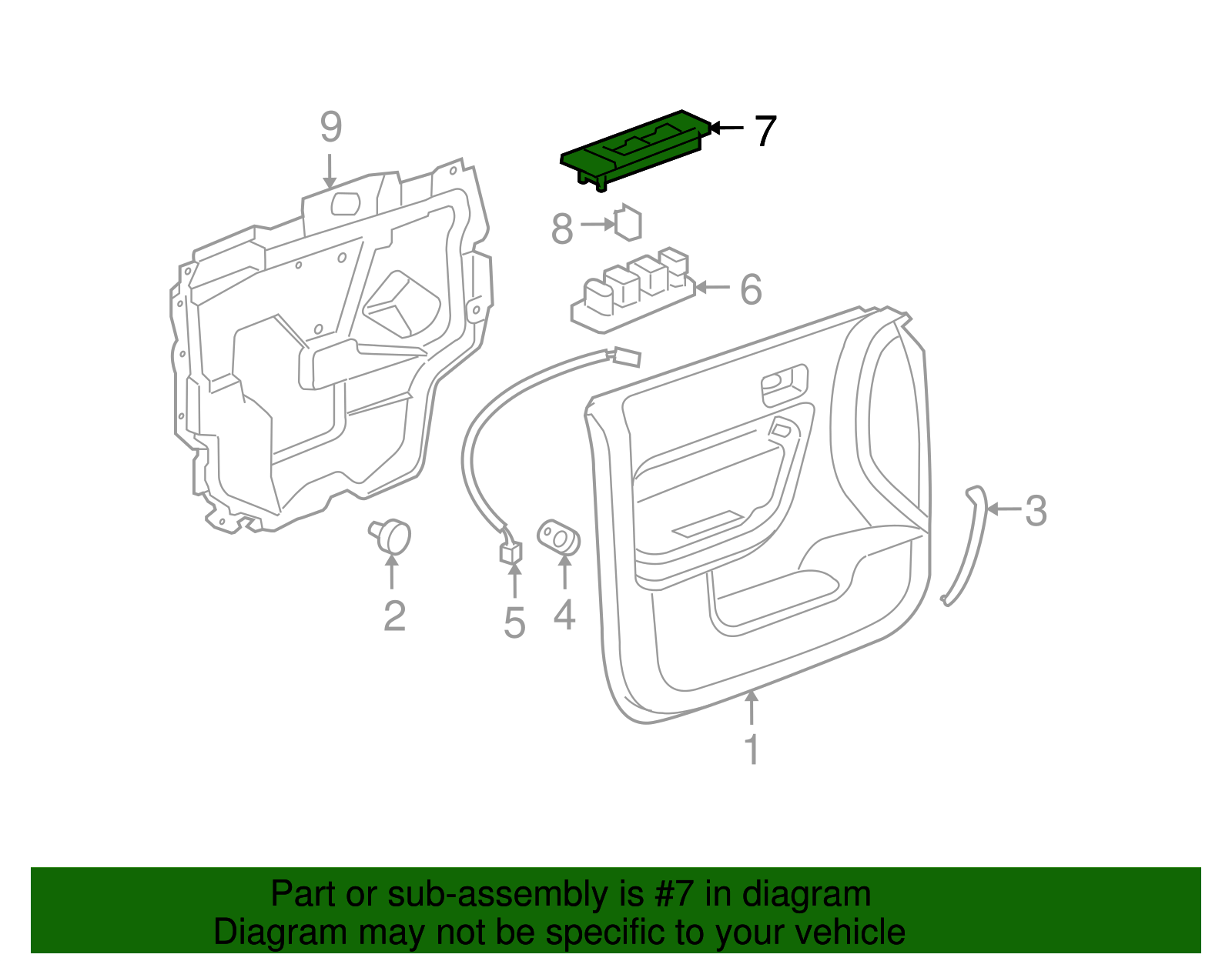 Plate-Front S/D Acsry Switch Mt (Left-hand) - GM (25876084)
