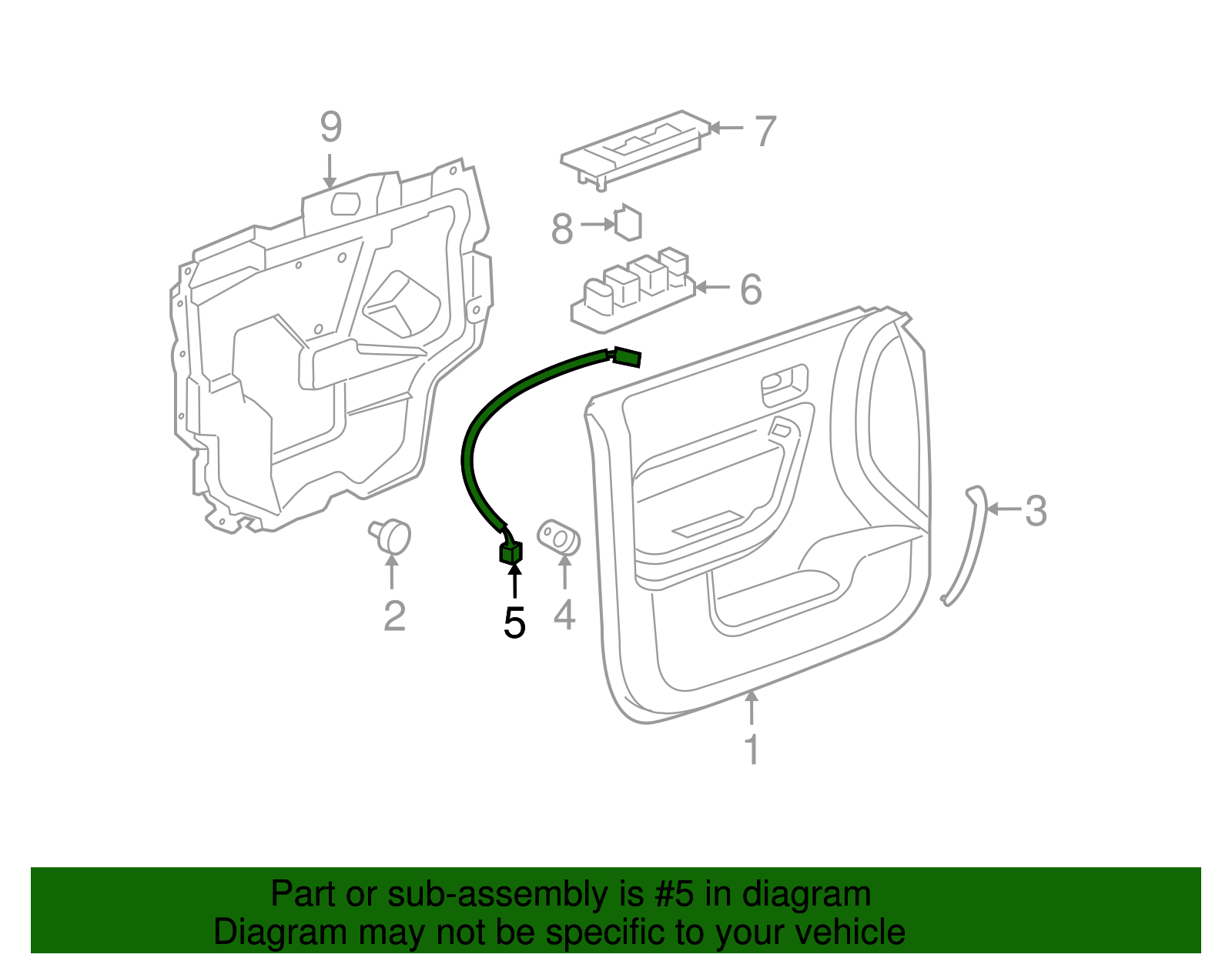 Harness, O/S Rear View Mirror Dr Wrg - GM (25783026)