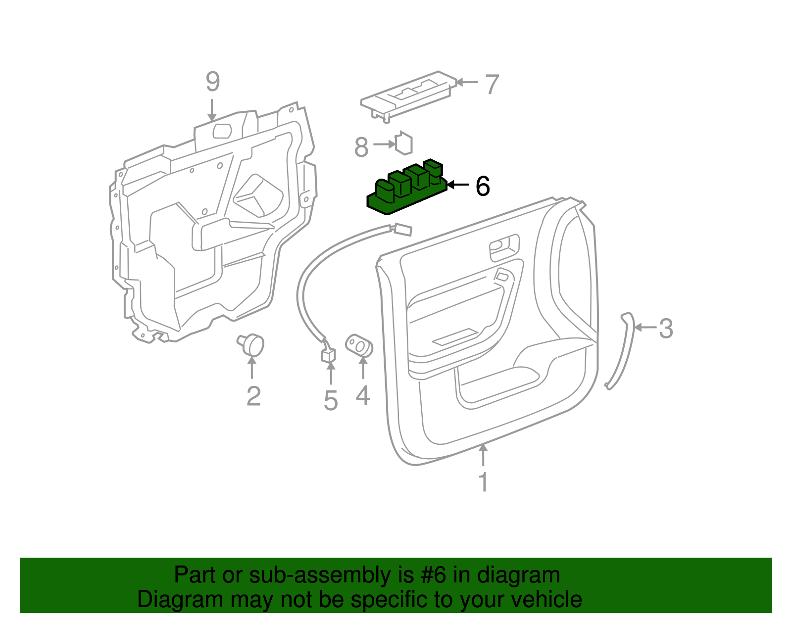 Driver Side Door Lock and Side Window Master Switch - GM (25779767)