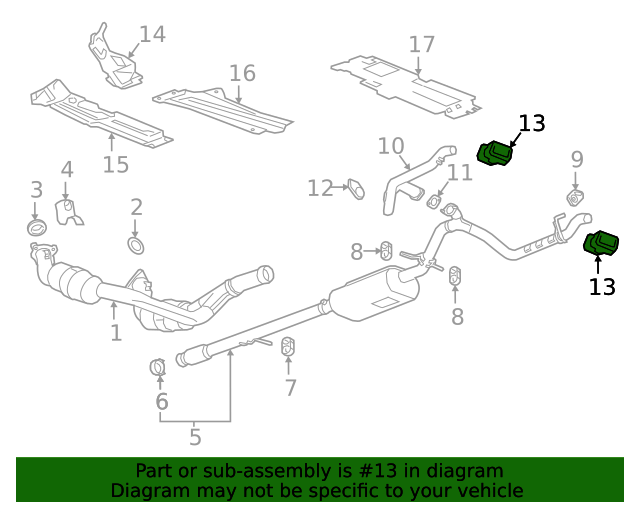 84434642 GM Passenger Side Exhaust Tail Pipe Heat Sleeve GM Parts Store