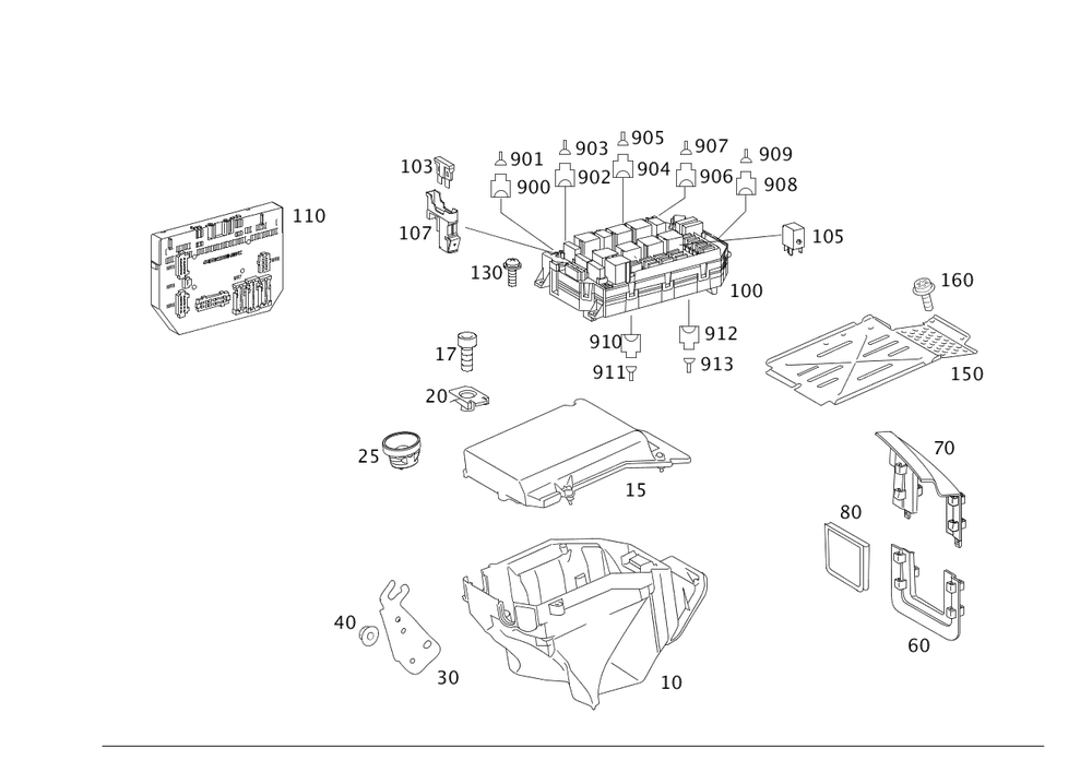 221-545-29-16 - Control Unit, Sam 1954-2014 Mercedes-Benz
