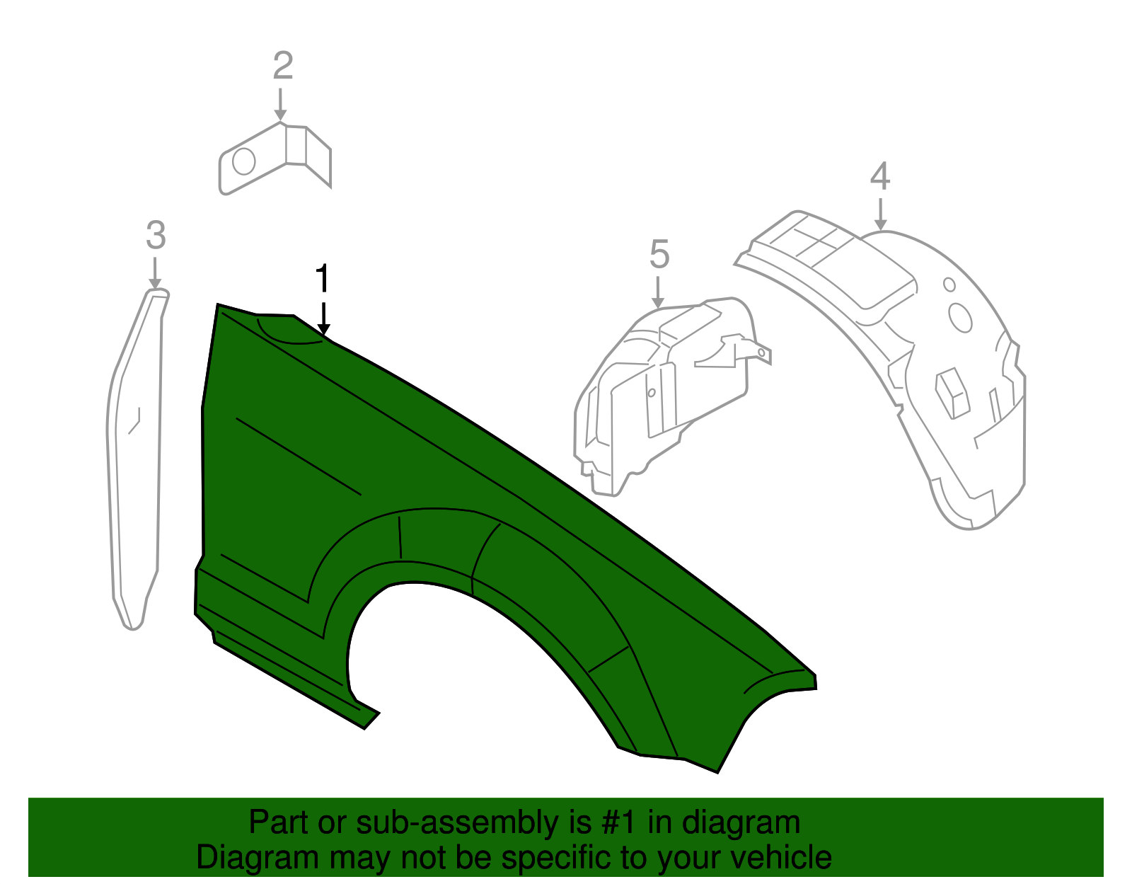 Front Left Fender Garage-Pro Fender For FORD MUSTANG 05-09 RH W/Antenna Hole Mustang Parts