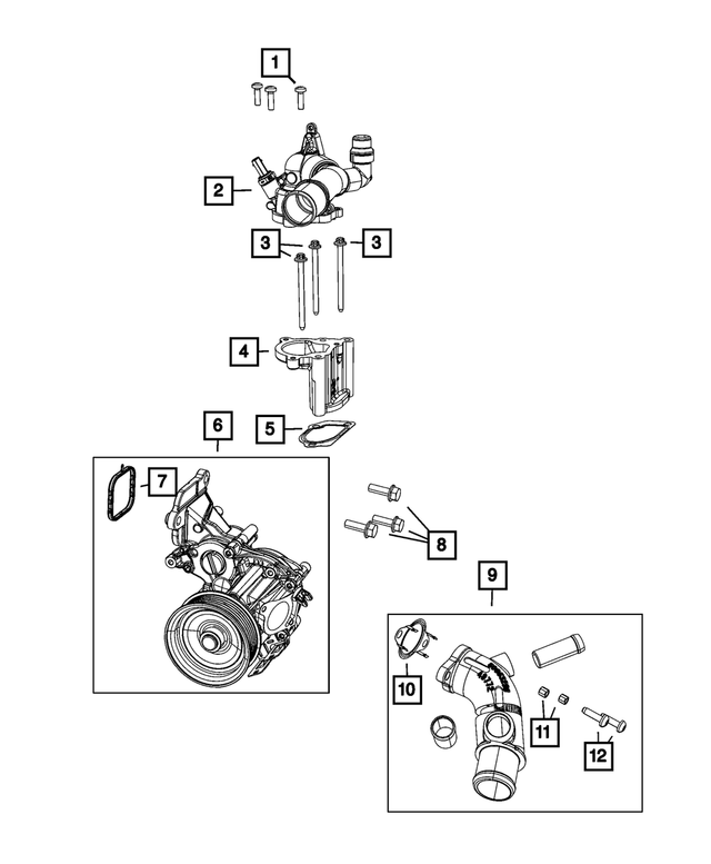 2023 Jeep Wrangler Water Pump 05048709AH | My Mopar Parts
