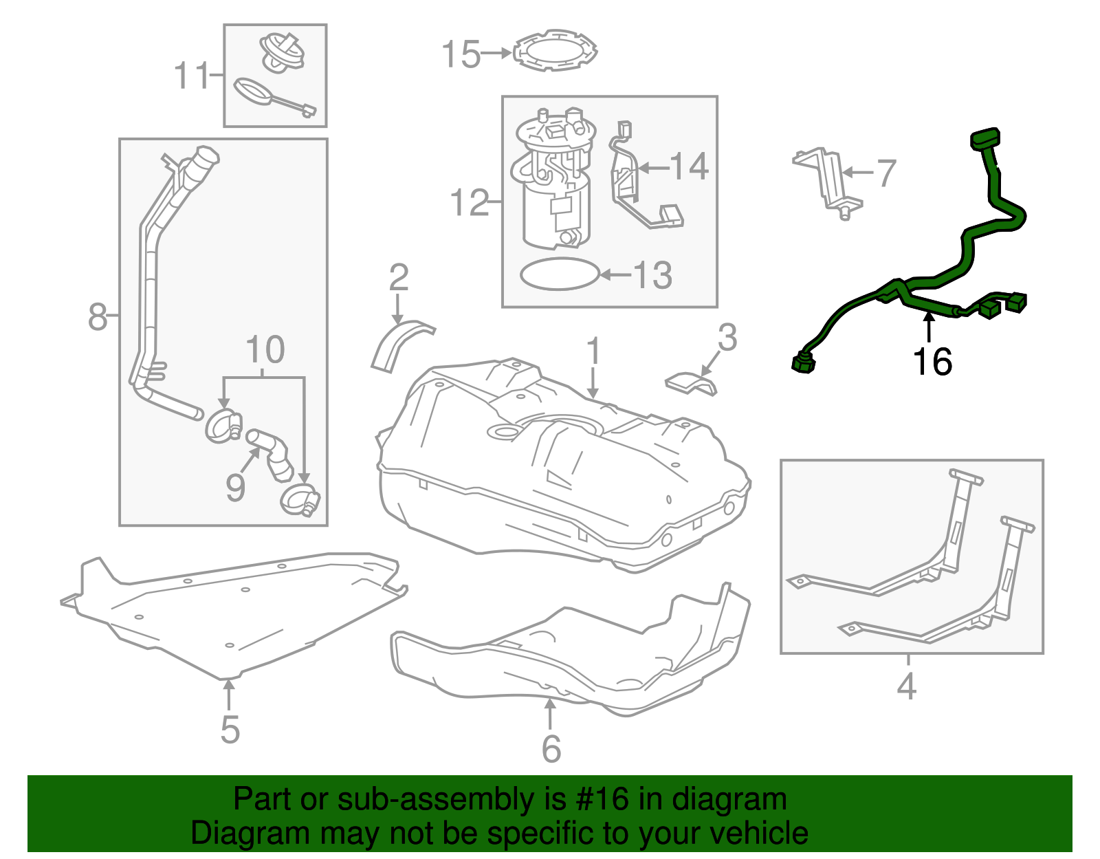 Fuel Tank Fuel Pump Module Wiring Harness - GM (96904025)