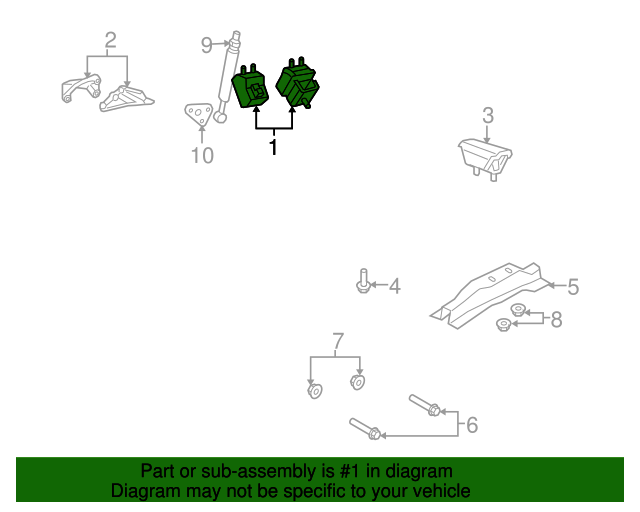 19982011 Ford Ranger OEM Motor Mount YL5Z6038CB OEM Ford Parts