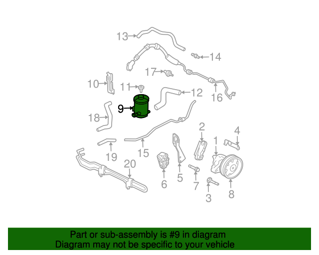 20012006 Acura MDX Tank, Power Steering Oil 53701S3VA02 OEMAcuraPart
