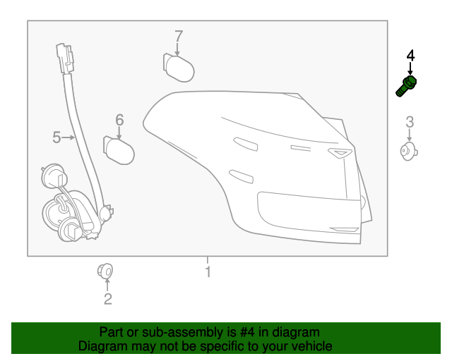 Toyota Tail Lamp Assembly Bolt 9010906374 Auto Parts