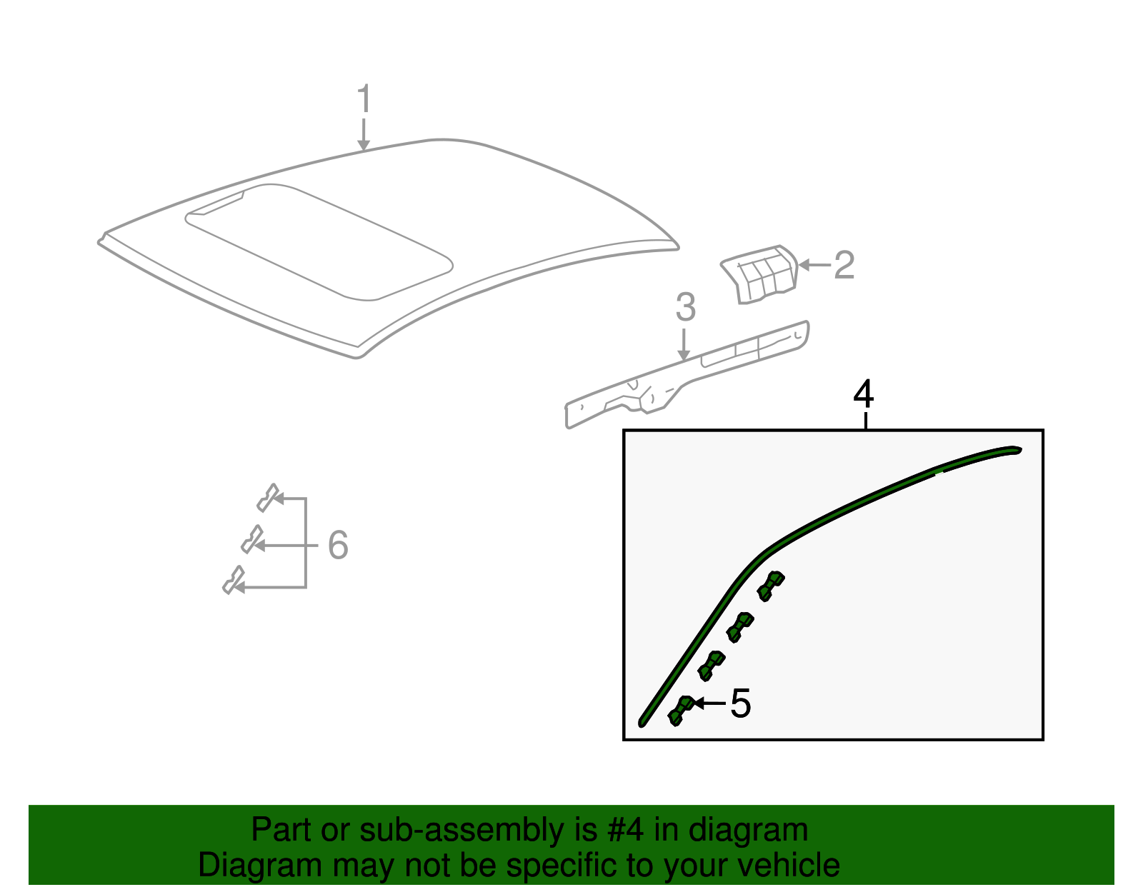 OEM 2008-2012 Honda Accord Roof Molding 73152-TA0-A01 | Honda ...