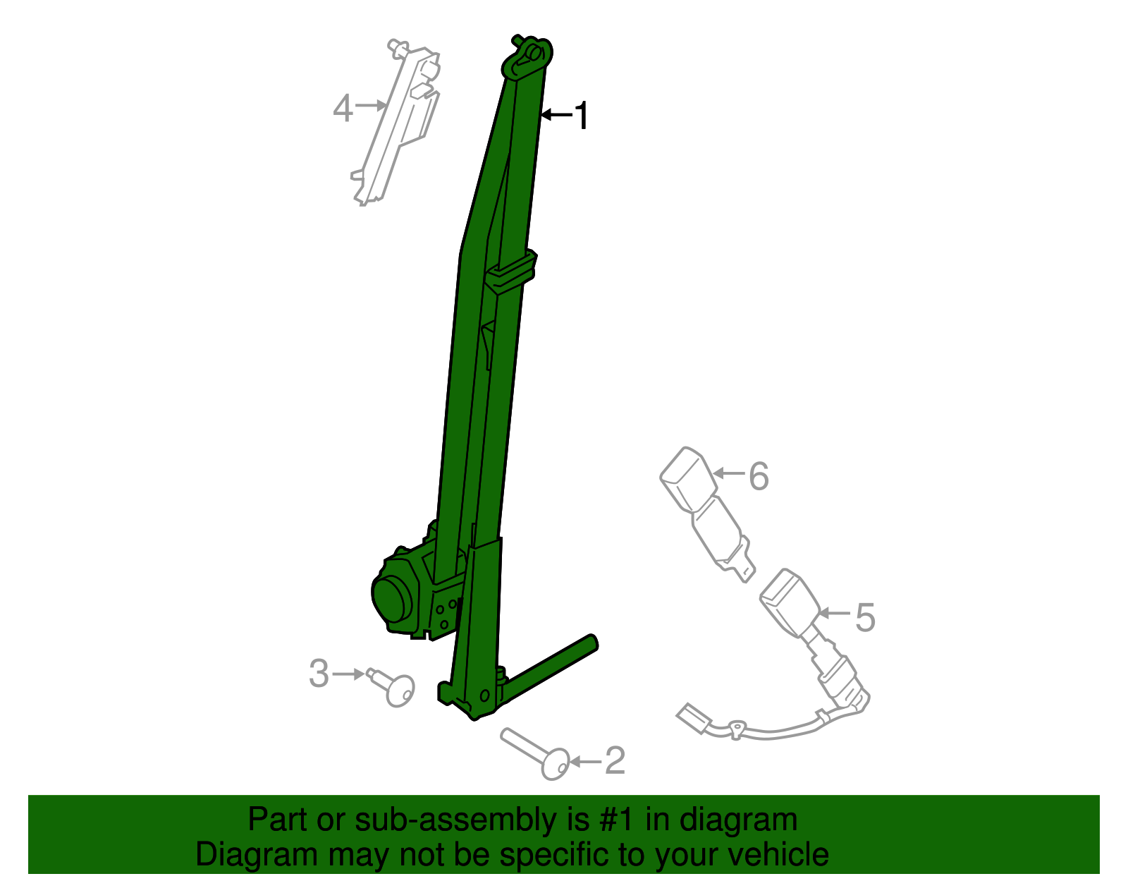 Seat Belt Assembly - Ford (GJ7Z-78611B08-AG)