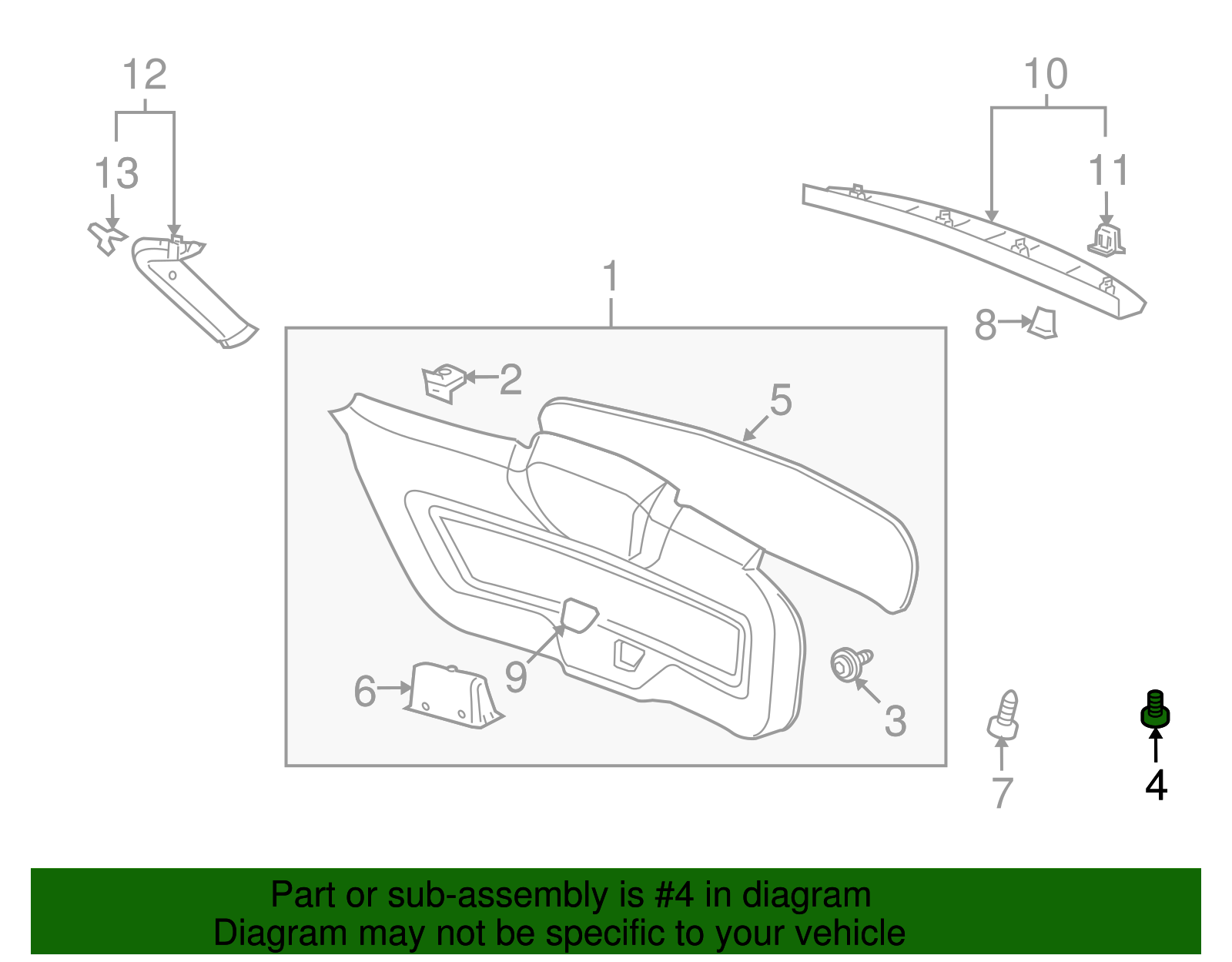 Retainer, L/Gate Tr (Push In) - GM (94530790)