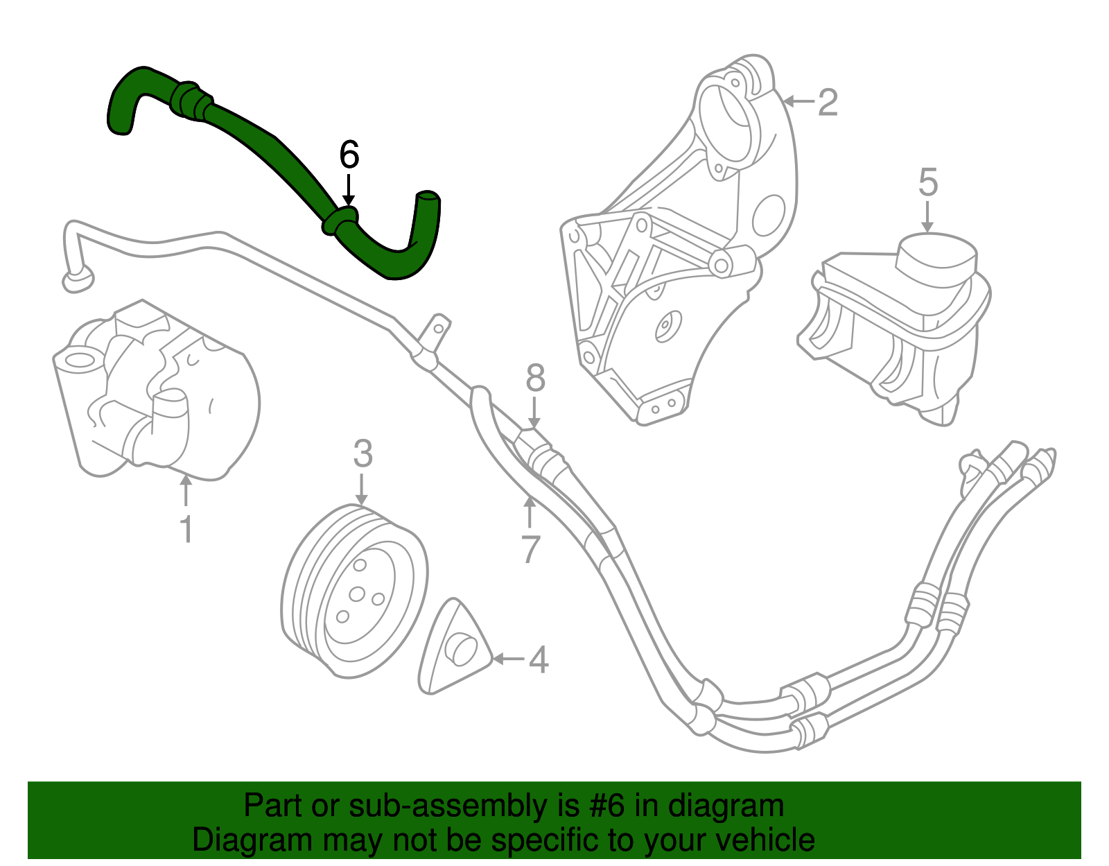 Power Steering Gear Inlet Hose - GM (90539619)