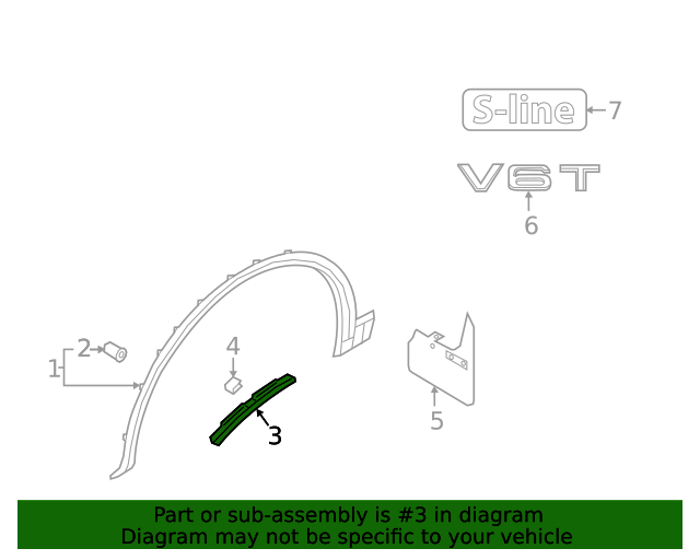 20182020 Audi Wheel Arch Molding 80A854969 Audi USA Parts