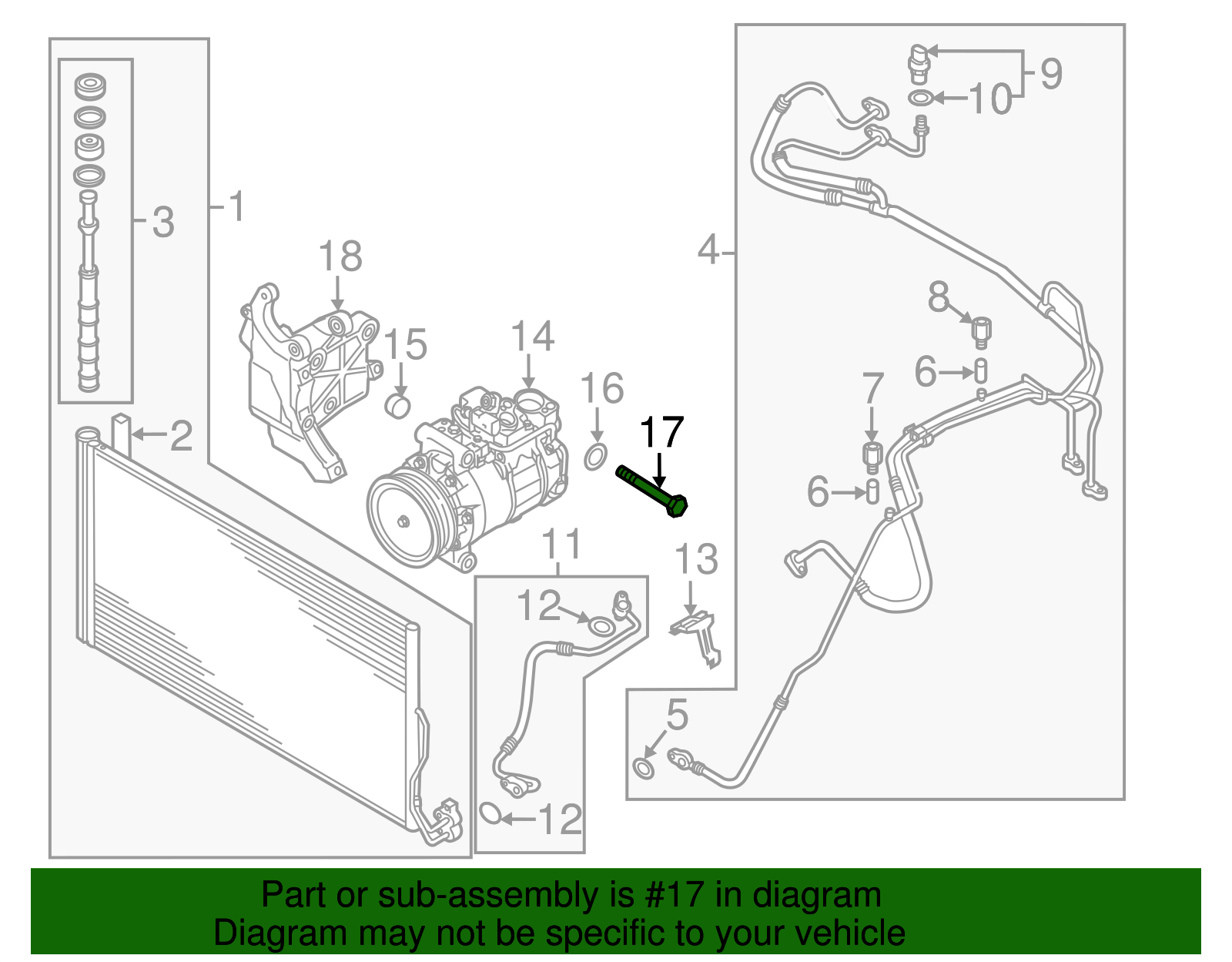 Compressor Assembly Mount Bolt - Volkswagen (N-106-365-01)
