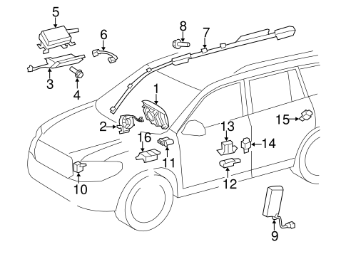 Air Bag Components for 2009 Toyota Highlander #1