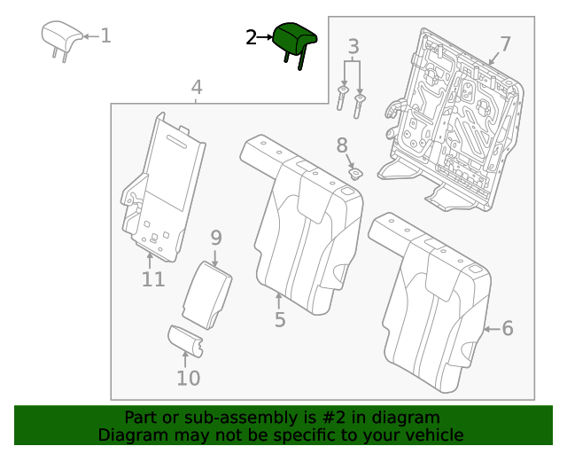 89705R5100MRU Headrest, Center 2021 Kia Sorento Kia.Parts Store