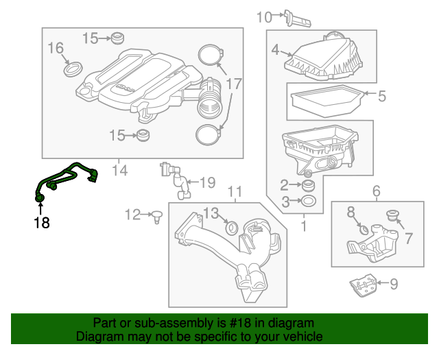20172020 Buick Positive Crankcase Ventilation (PCV) Tube 12670652 GM