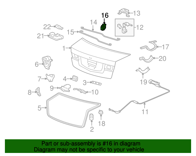 20092020 Acura Clip, Trunk Opener Spring 74873S30013 Acura Parts World